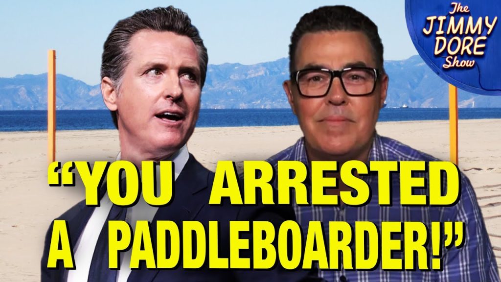 Adam Carolla RIPS  Gavin Newsom To His Face Over Shutting Beaches!