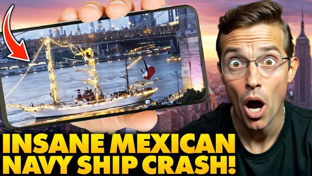 INSANE: Mexican Navy Ship SMASHES into Brooklyn Bridge! CHAOS as New Yorkers Flee in Terror, Attack?