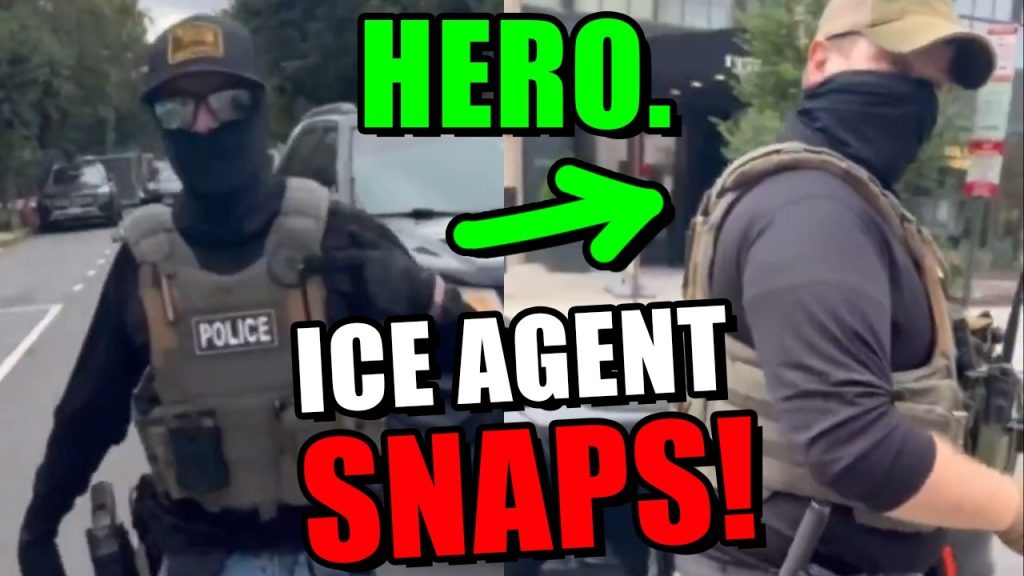 HERO ICE agent snaps & goes OFF SCRIPT at leftwing idiot !!