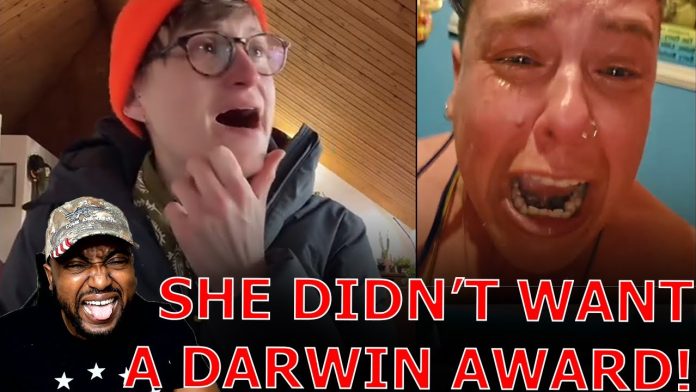 Liberal White Woman IN TEARS After Realizing She DOESN'T Want A DARWIN Award For Obstructing ICE!